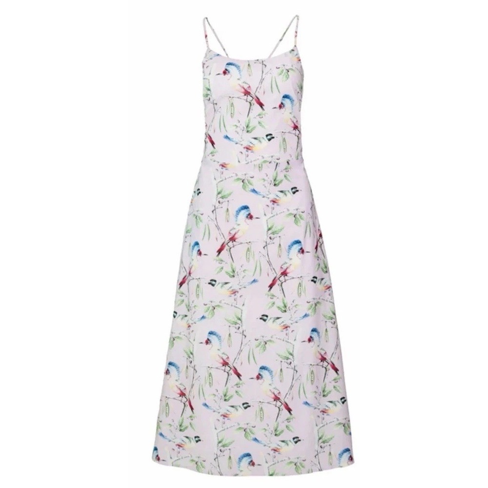 NWT Hilary MacMillan Lace Up Back Oiseau Midi Dress Size 1X